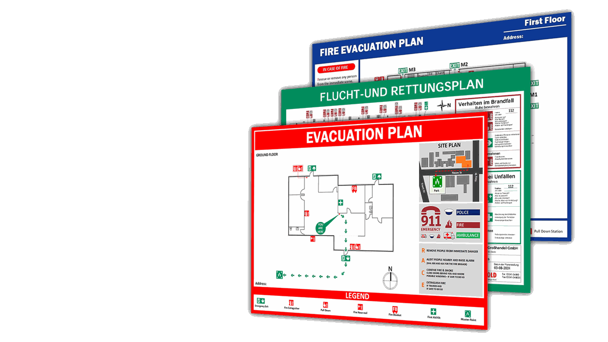 Sample emergency evacuation floor plan
