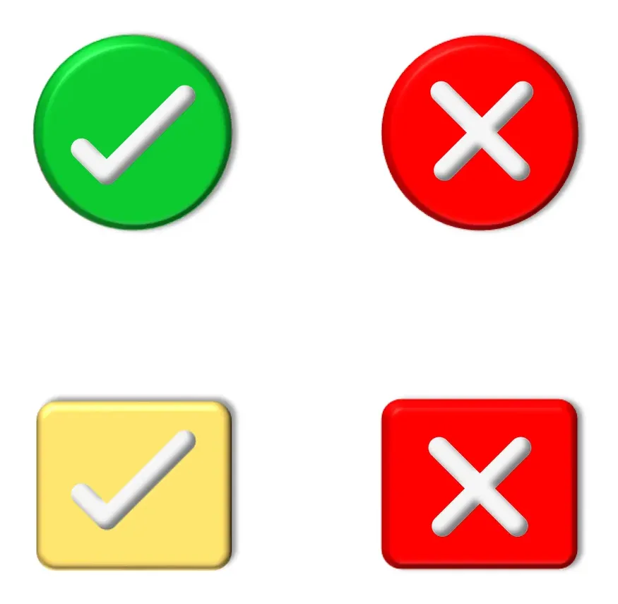 Check & Cross Icons — Other Safety Signs safety sign