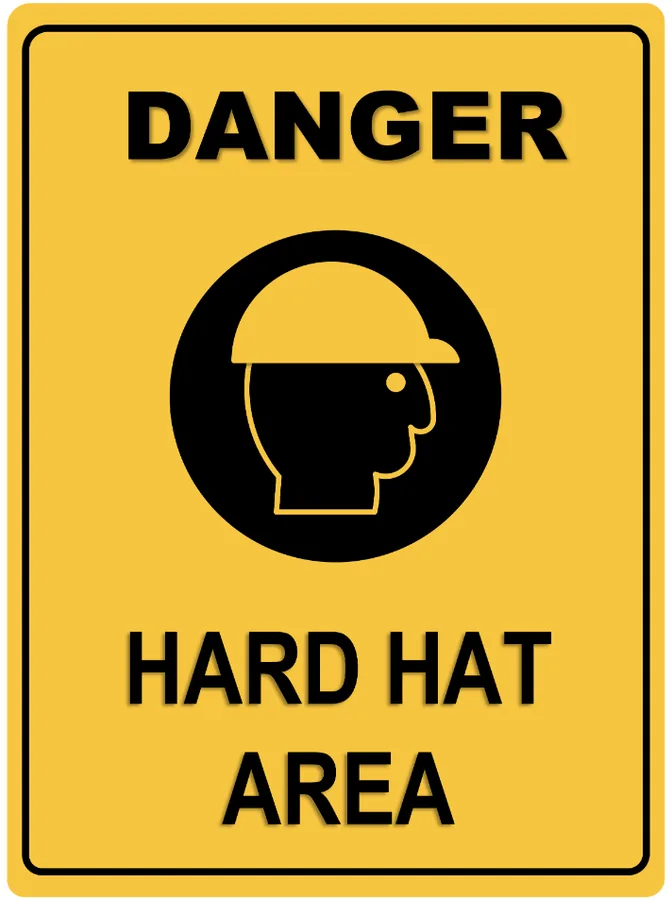 Danger Hard Hat Area — PPE Signs safety sign