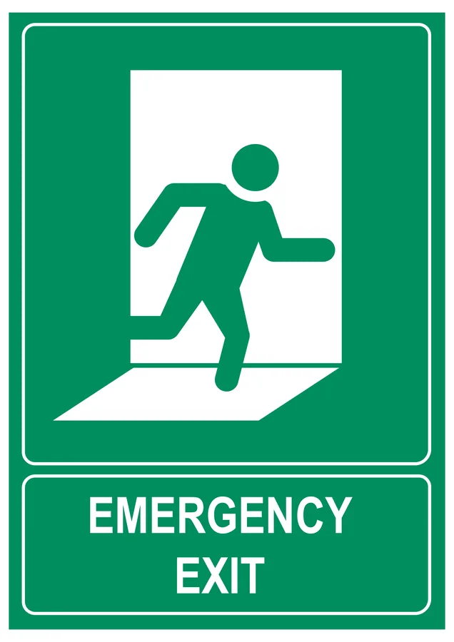 Emergency Exit Sign — Exit & Evacuation safety sign