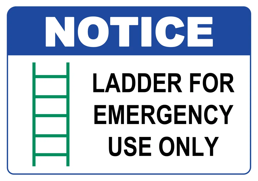 Emergency Ladder — Fire Safety safety sign