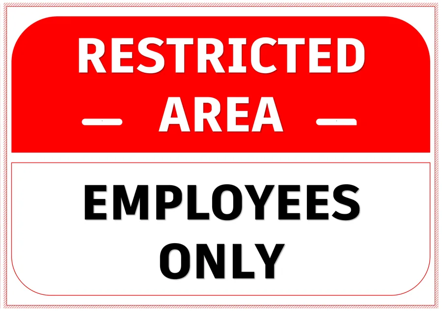 Employees Only — Prohibition Signs safety sign