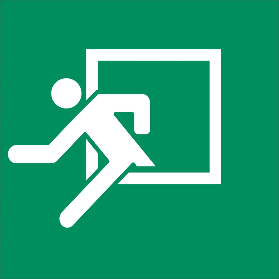 Window Fire Escape — Exit & Evacuation safety sign