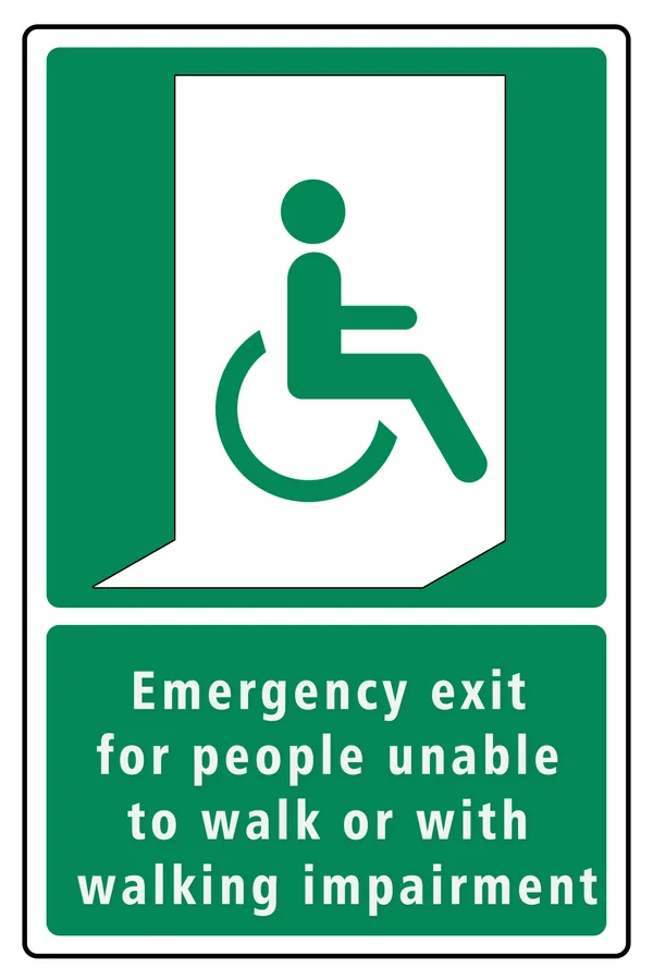 Accessible Evac Route — Exit & Evacuation safety sign