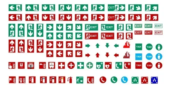 Evacuation Icon Set — Exit & Evacuation safety sign