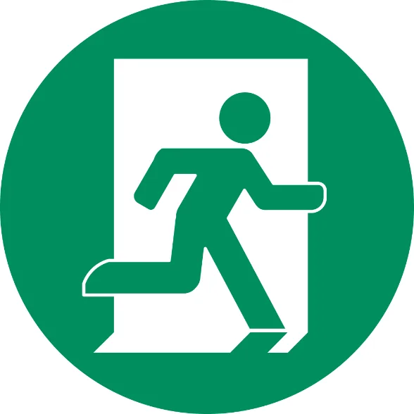 Circular Exit Sign — Exit & Evacuation safety sign