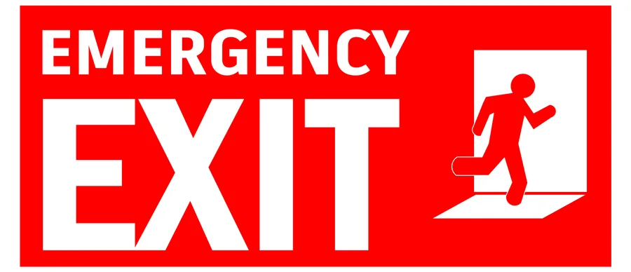 Red Emergency Exit — Exit & Evacuation safety sign