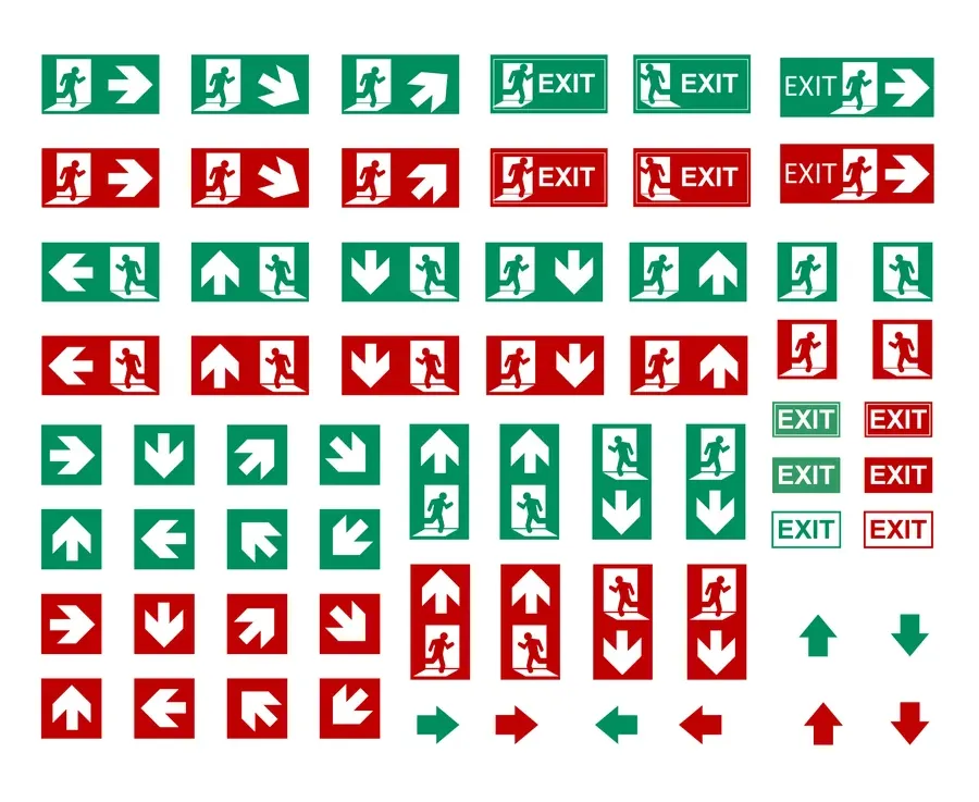 Exit Sign Collection — Exit & Evacuation safety sign