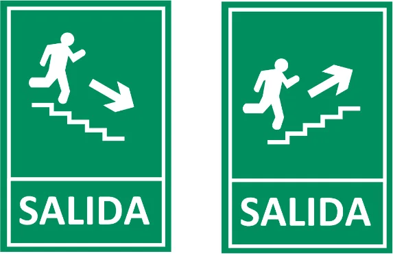 Salida Stairs Exit — Exit & Evacuation safety sign