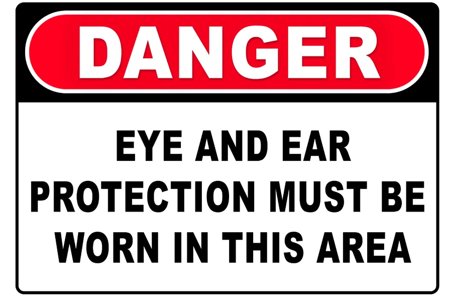 Eye And Ear Protection — PPE Signs safety sign