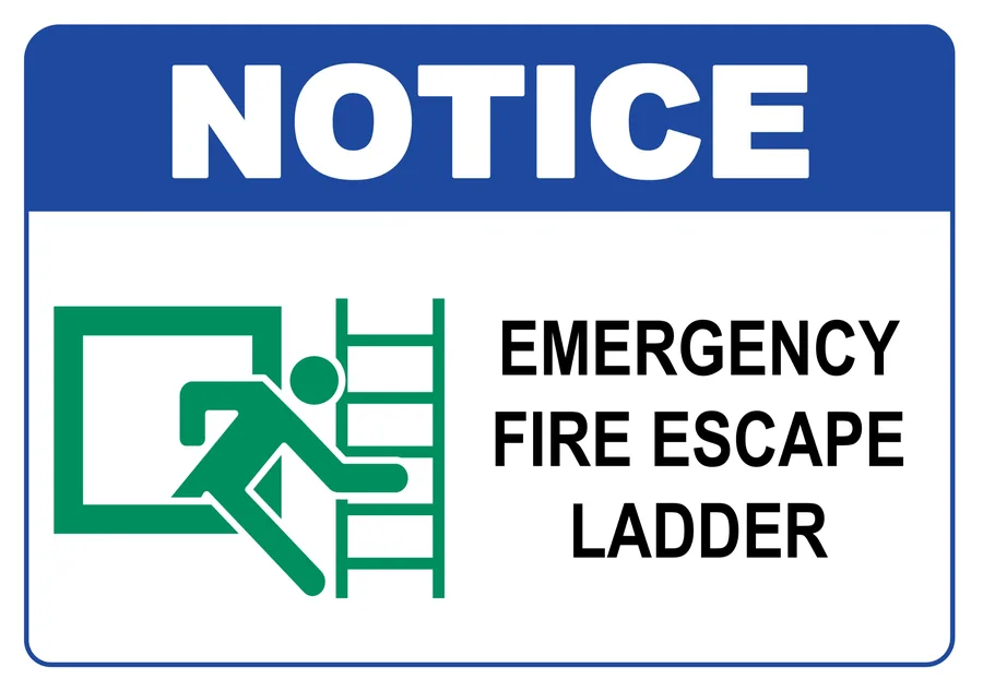 Fire Escape Ladder — Fire Safety safety sign