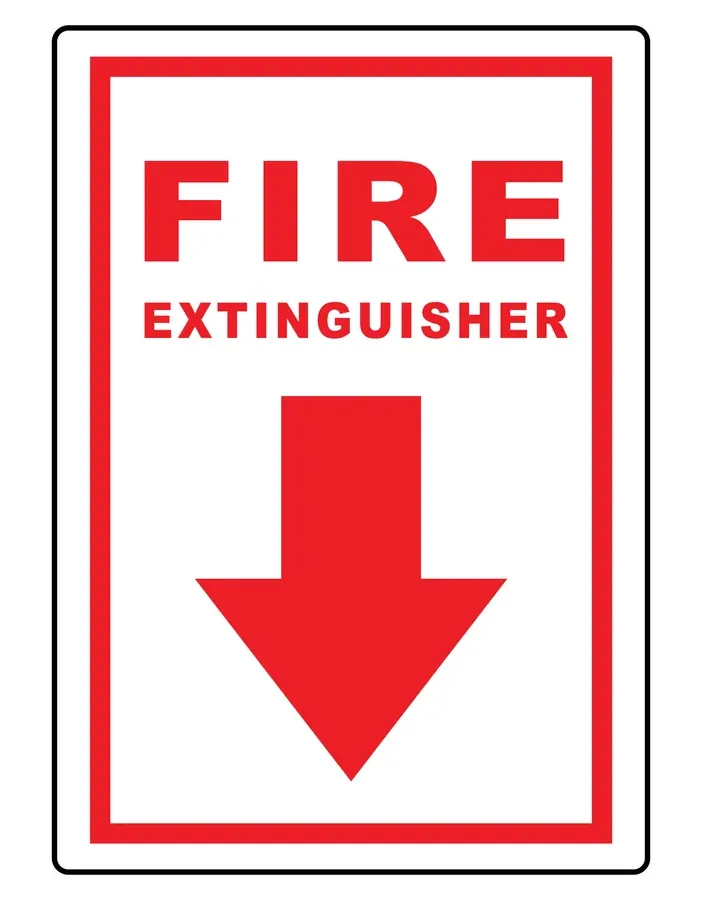 Extinguisher Down — Fire Safety safety sign