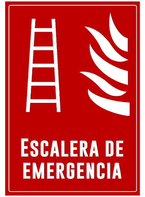 Escalera De Emergencia — Fire Safety safety sign