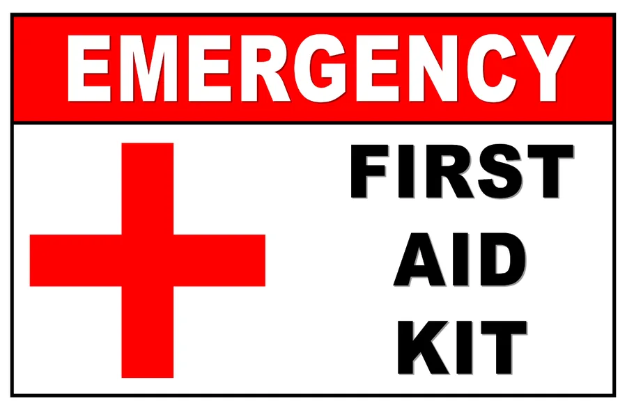 Red First Aid Kit — First Aid Signs safety sign