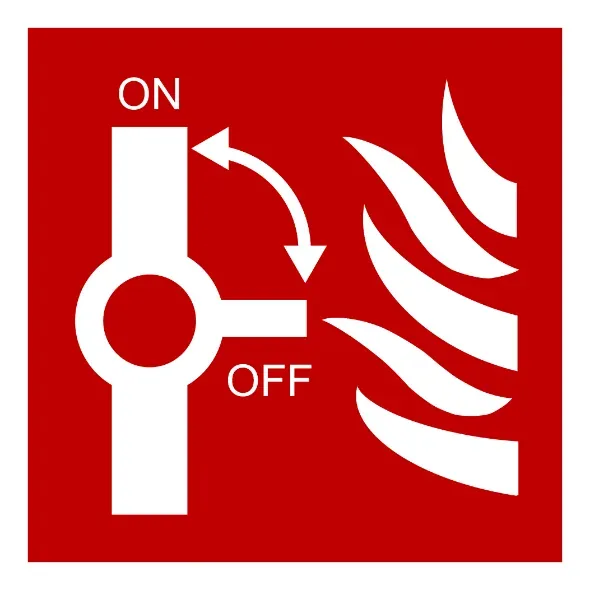Gas Shut-Off Valve — Fire Safety safety sign