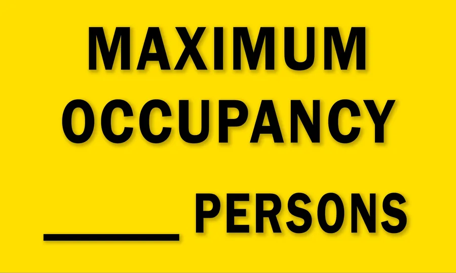 Maximum Occupancy — Workplace Safety safety sign