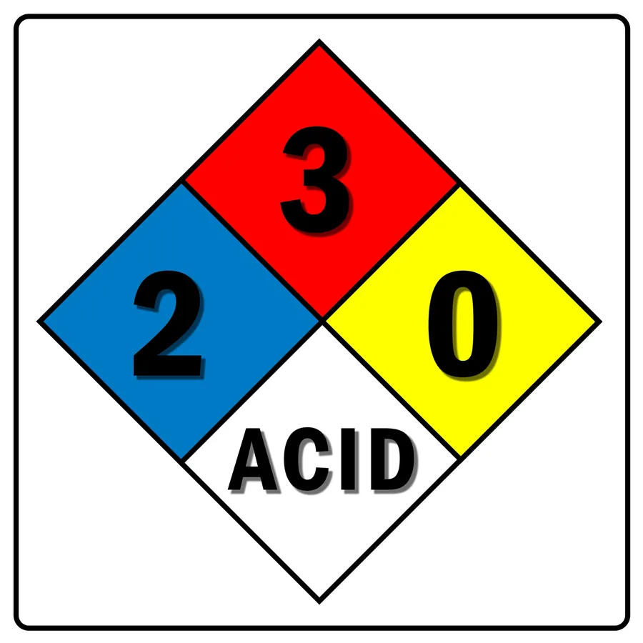 Acid Hazard Diamond — Hazard Signs safety sign