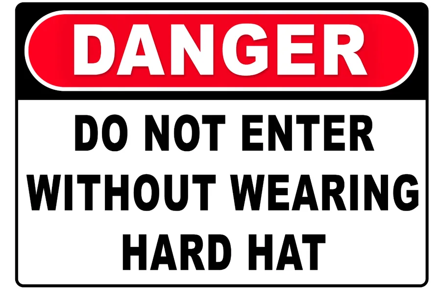 No Entry Without Hat — PPE Signs safety sign