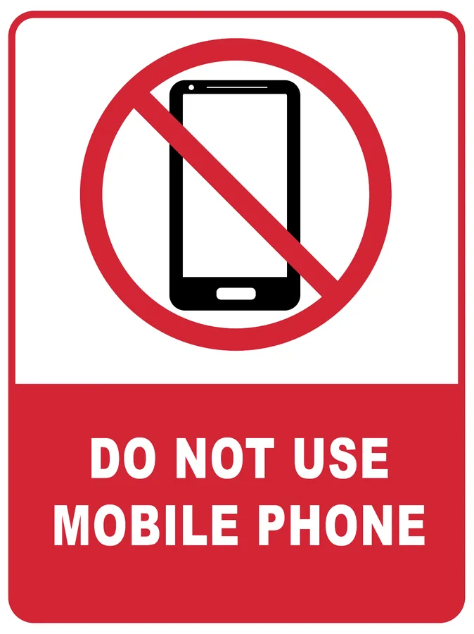 No Phones Notice — Prohibition Signs safety sign