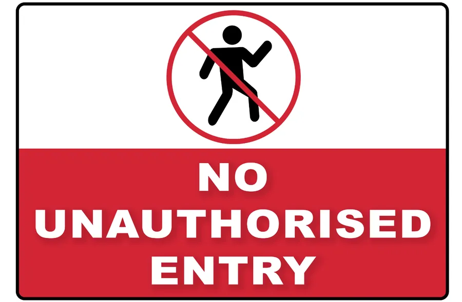 No Unauthorised Sign — Prohibition Signs safety sign