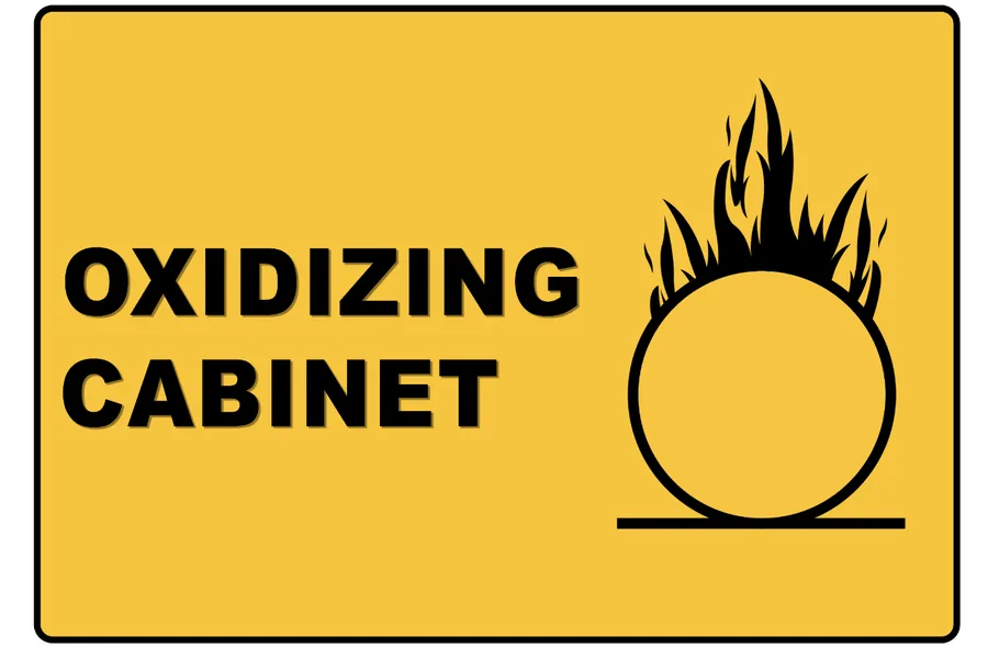 Oxidizer Cabinet — Hazard Signs safety sign