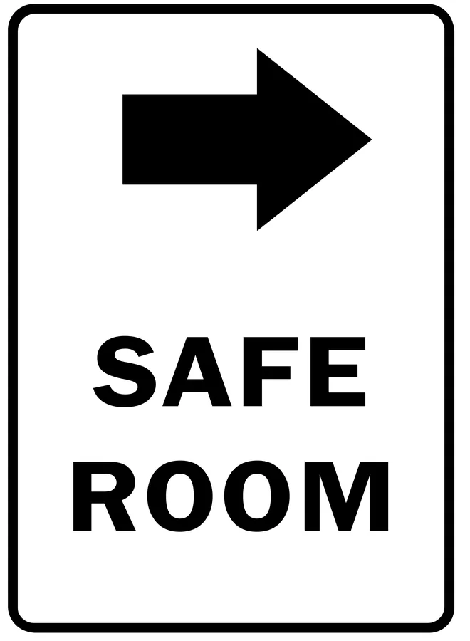 Safe Room Sign — Emergency Signs safety sign