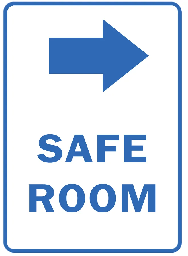 Safe Room Directional — Emergency Signs safety sign