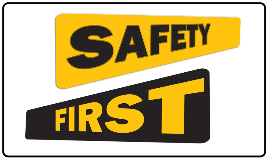 Safety First Badge — Workplace Safety safety sign