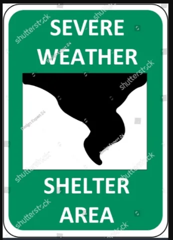 Storm Shelter Area — Emergency Signs safety sign