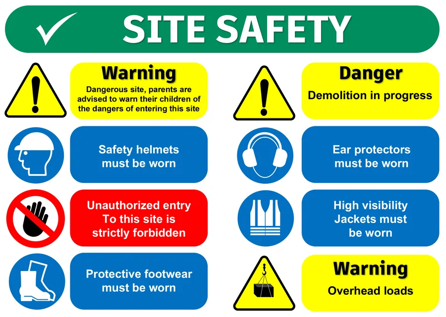 Site Safety Rules — Workplace Safety safety sign