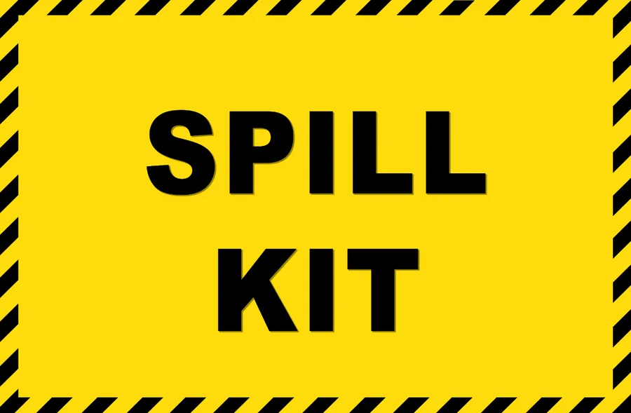 Yellow Spill Kit Sign — Hazard Signs safety sign