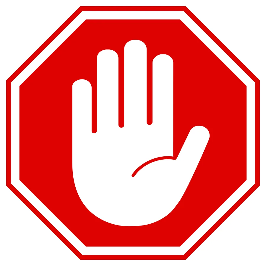 Stop Hand Symbol — Prohibition Signs safety sign