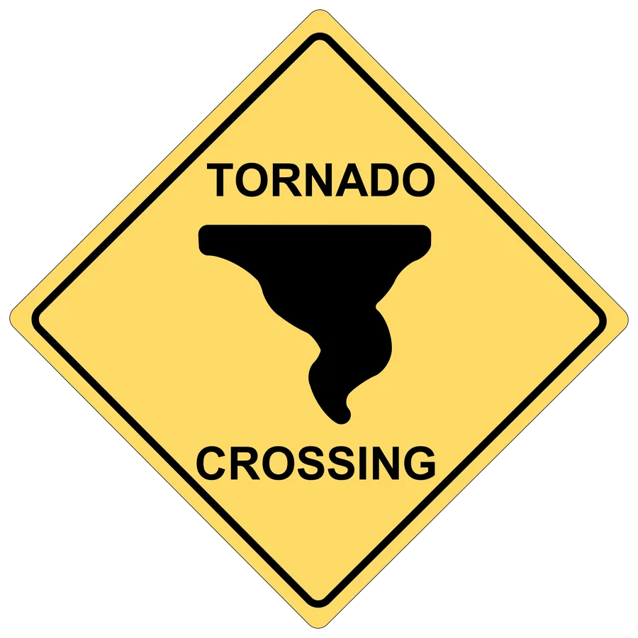 Tornado Crossing — Hazard Signs safety sign