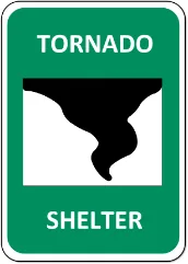 Green Tornado Shelter — Emergency Signs safety sign