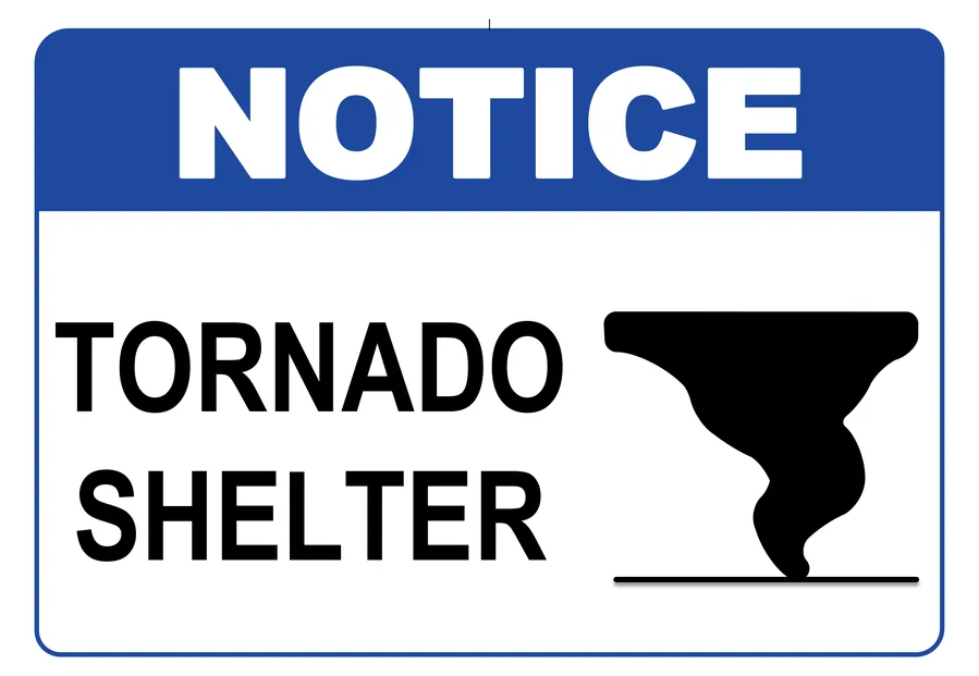 Tornado Shelter — Emergency Signs safety sign