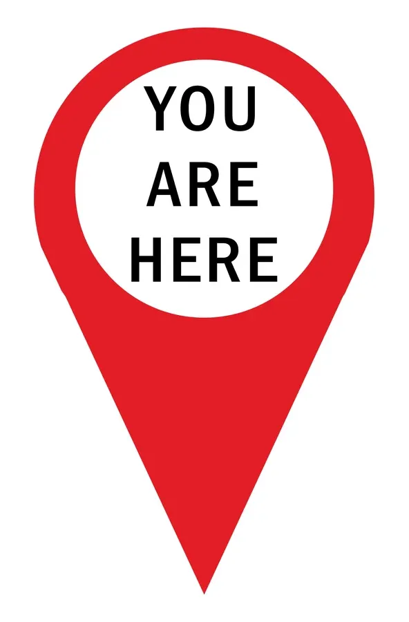 You Are Here Pin — Exit & Evacuation safety sign