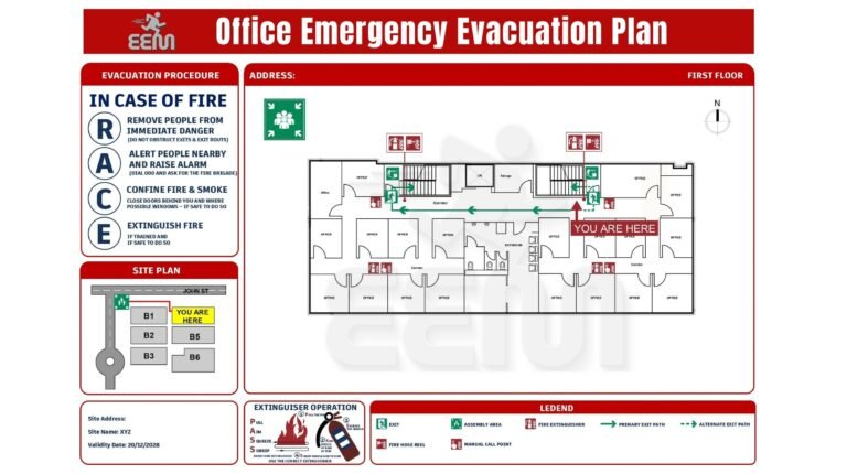 Office Emergency Evacuation Plan Template Diagram